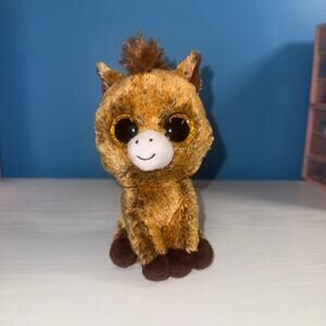 TY Beanie Baby Harriet the Horse Plush 6” Brown Sparkle Eyes EUC
